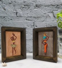 Bk Gift Dekoratif 2'li Doğal Masif Ahşap Çerçeve 15x20cm-74