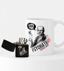 Kişiye Özel Psikiyatrist Temalı Çakmak ve Kupa Hediye Seti - 5
