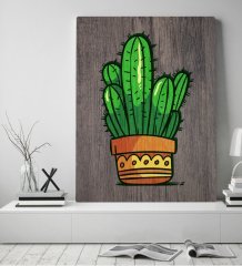 BK Home Kaktüs Tasarımlı Kanvas Tablo 50x70cm-1
