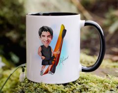 Bk Gift Kişiye Özel Kano Karikatürlü Siyah Kupa Bardak-1, Sevgiliye Hediye, Arkadaşa Hediye