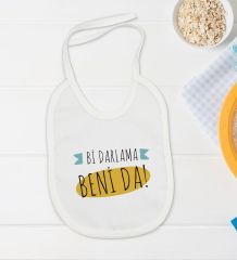 BK Kids Darlama Beni Tasarımlı Beyaz Bebek Body Zıbın ve Mama Önlüğü Hediye Seti-1