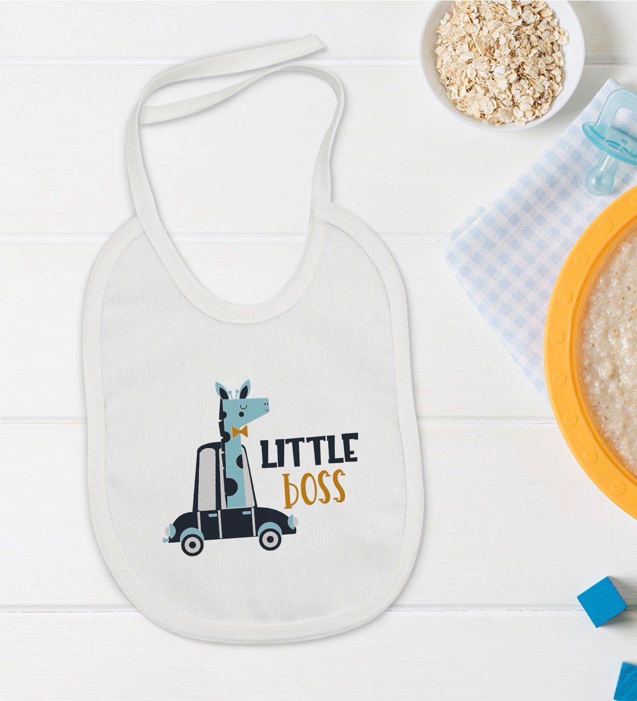 BK Kids Little Boss Tasarımlı Bebek Mama Önlüğü - Model 2