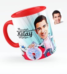 Kişiye Özel Bay Elektrik Mühendisi Karikatürlü Kırmızı Kupa Bardak - 1