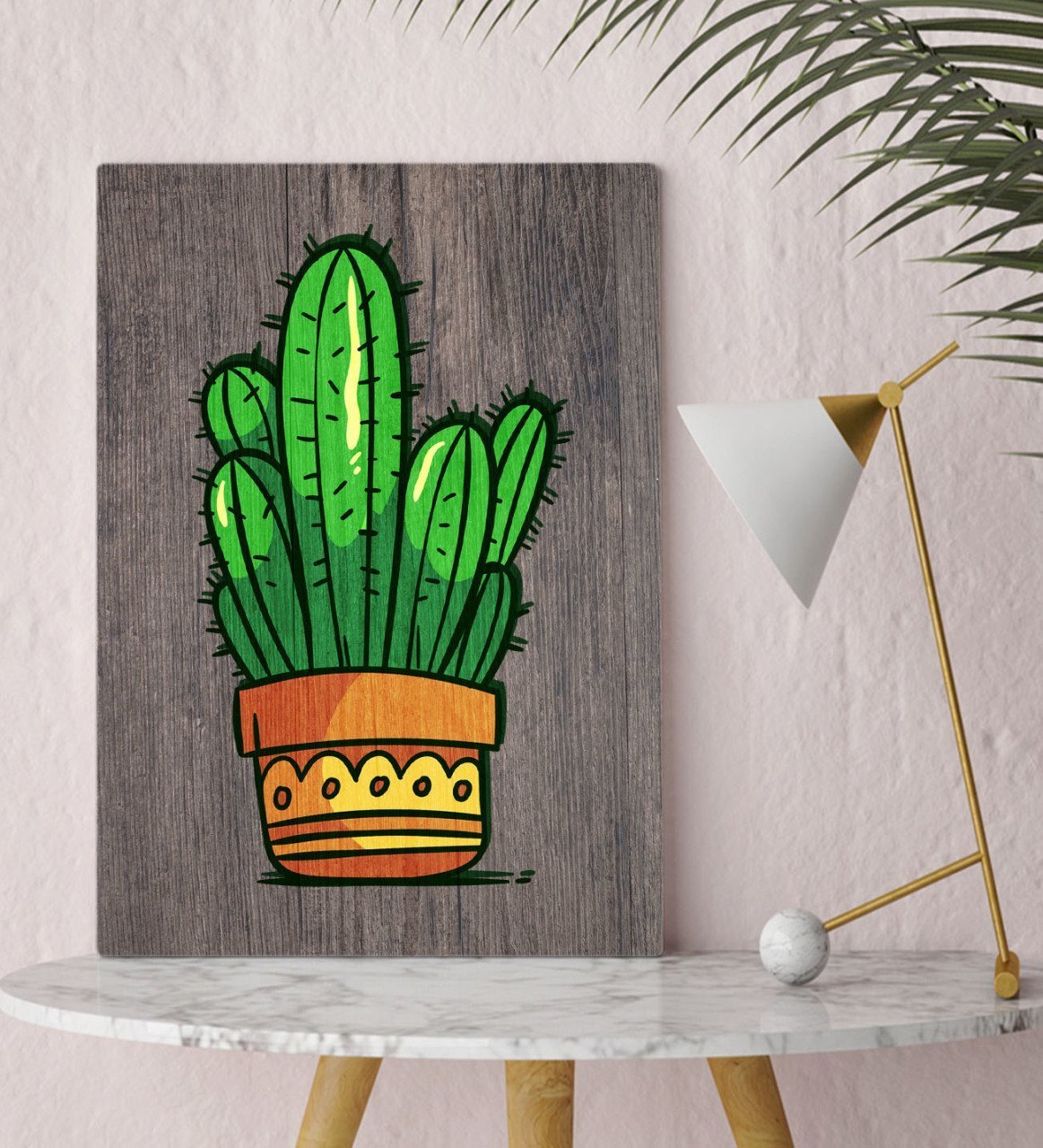 BK Home Kaktüs Tasarımlı Kanvas Tablo 30x50cm-1