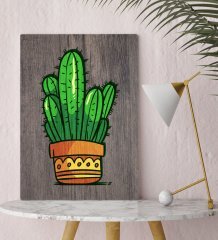 BK Home Kaktüs Tasarımlı Kanvas Tablo 30x50cm-1