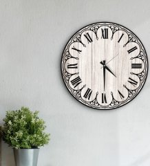 BK Gift Dekoratif 45cm Ahşap Duvar Saati-158
