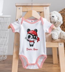 BK Kids Kişiye Özel Pembe Bebek Body Zıbın - Model 179