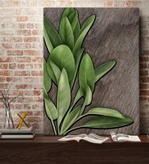 BK Home Green Plant Tasarımlı Kanvas Tablo 70x100cm-4