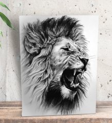 BK Gift Lion Tasarımlı Dekoratif Mini Kanvas Tablo 15x20cm-1