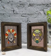 Bk Gift Dekoratif 2'li Doğal Masif Ahşap Çerçeve 15x20cm-71