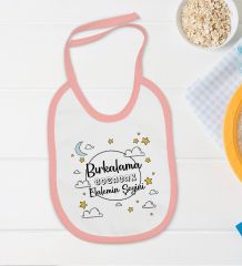 BK Kids Bırkalama Tasarımlı Pembe Bebek Body Zıbın ve Mama Önlüğü Hediye Seti-1