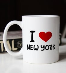 BK Gift I Love New York Tasarımlı Beyaz Kupa Bardak