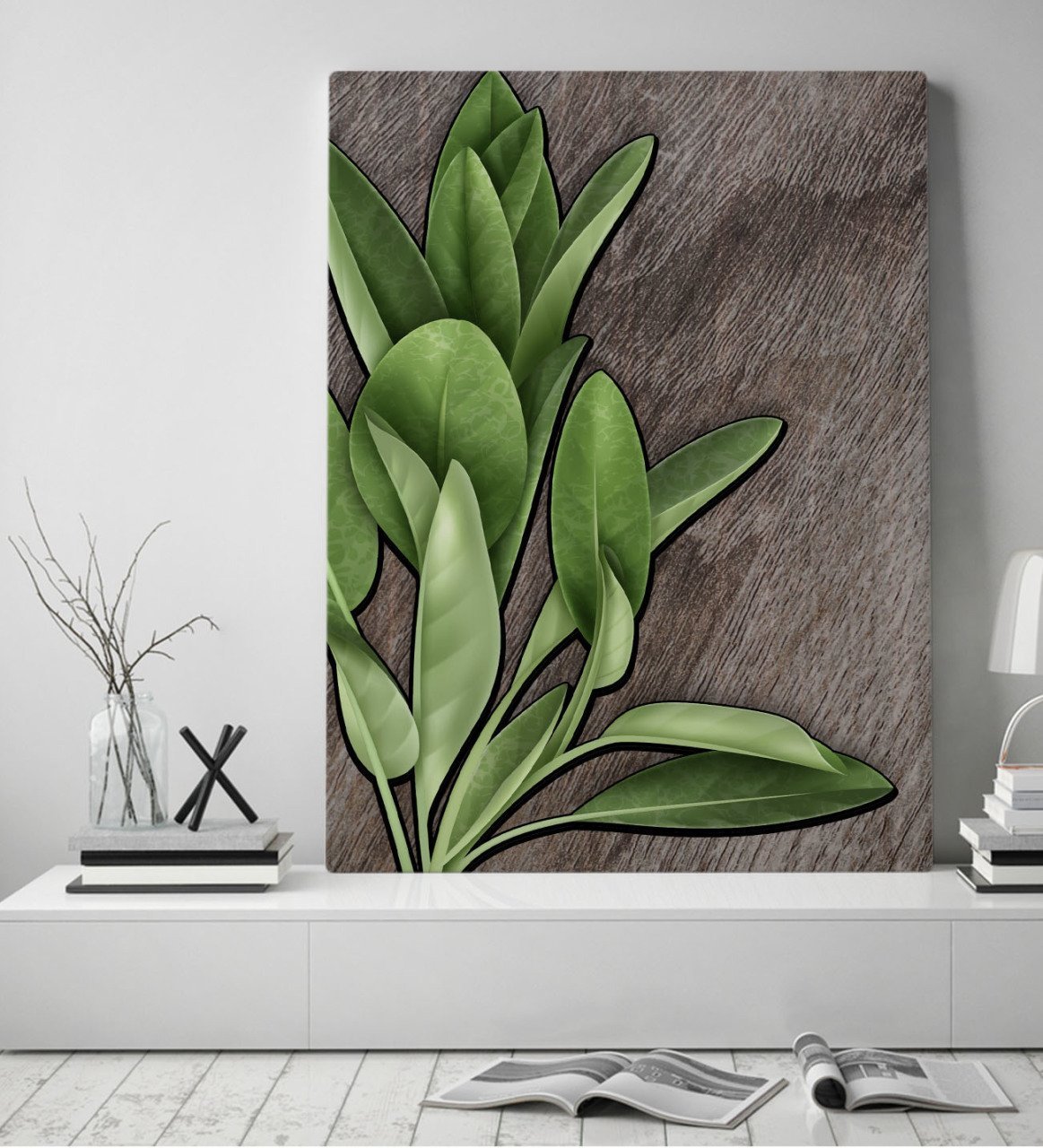 BK Home Green Plant Tasarımlı Kanvas Tablo 50x70cm-4