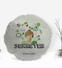 Kişiye Özel İsimli Sekreter Tasarımlı Dekoratif Kırlent Yastık-1
