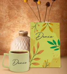BK Gift Kişiye Özel İsimli Sarı Sert Kapaklı Defter ve Middle Kupa Seti, Arkadaşa Hediye, Yeni İş Hediyesi, Doğum Günü Hediyesi-19