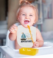 BK Kids Little Advanturer Tasarımlı Bebek Mama Önlüğü - Model 1