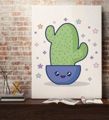 BK Gift Kaktüs Tasarımlı Kanvas Tablo 70x100cm-8