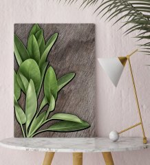 BK Home Green Plant Tasarımlı Kanvas Tablo 30x50cm-4