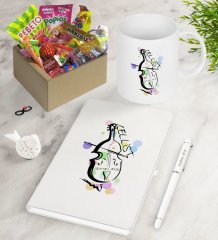 Kişiye Özel Çellist Nostaljik Lezzetler Defter Kalem Kupa Hediye Seti-2