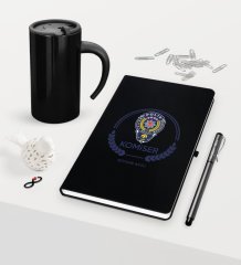 Kişiye Özel Komiser Temalı Siyah Defter Kalem Termos Mug Seti - 2