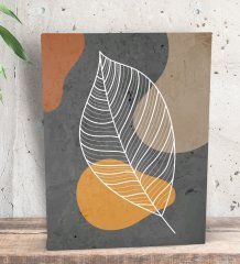 BK Gift Leafs Tasarımlı Dekoratif Mini Kanvas Tablo 15x20cm-4