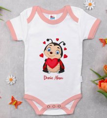 BK Kids Kişiye Özel Pembe Bebek Body Zıbın - Model 176