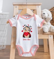 BK Kids Kişiye Özel Pembe Bebek Body Zıbın - Model 176