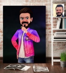 Kişiye Özel Erkek Animasyon Karikatürlü Kanvas Tablo 70x100cm -36