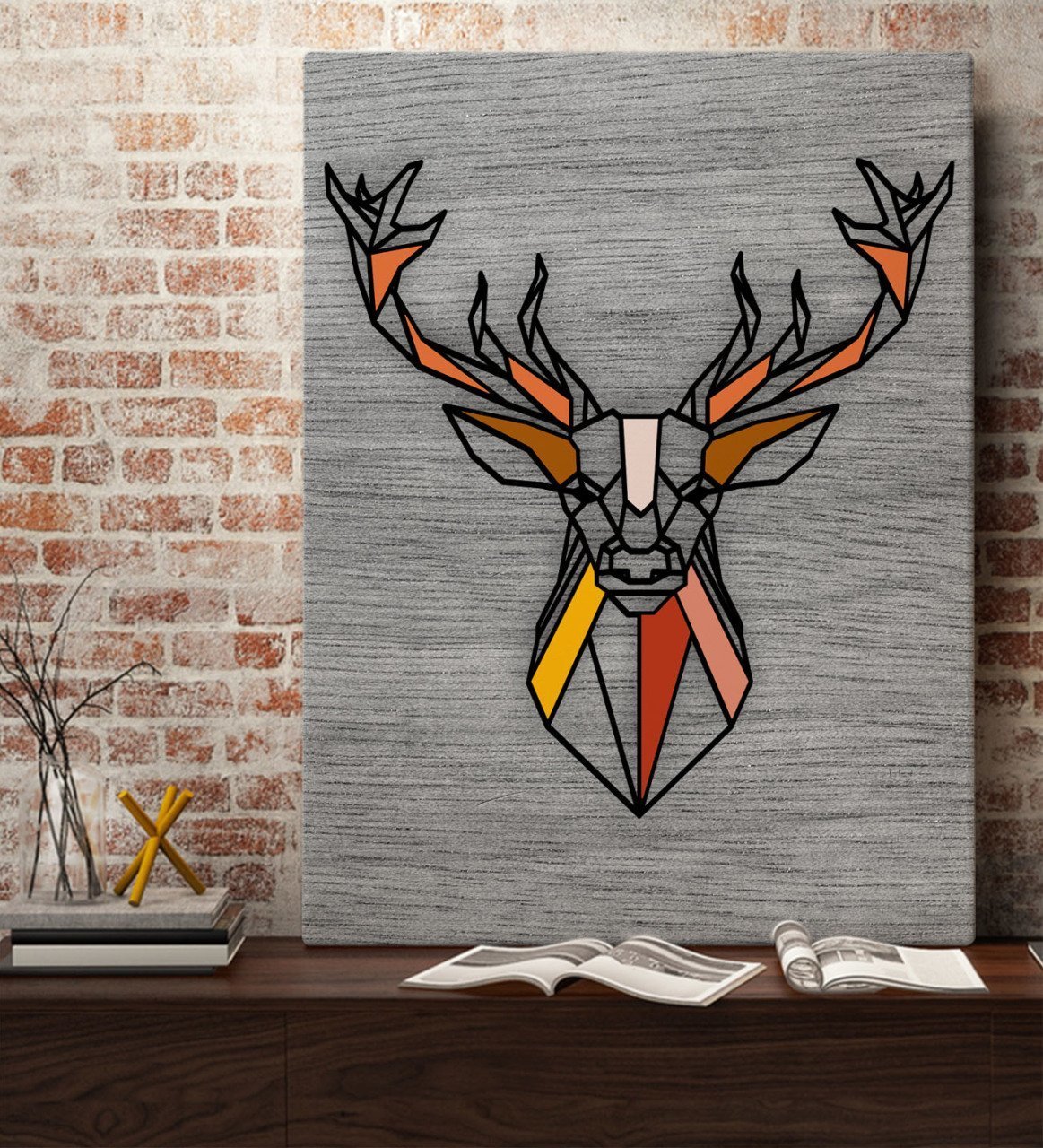 BK Home Geyik Tasarımlı Kanvas Tablo 70x100cm-2