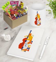 Kişiye Özel Çellist Nostaljik Lezzetler Defter Kalem Kupa Hediye Seti-1