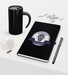 Kişiye Özel Komiser Temalı Siyah Defter Kalem Termos Mug Seti - 1