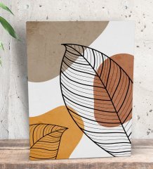 BK Gift Leafs Tasarımlı Dekoratif Mini Kanvas Tablo 15x20cm-3