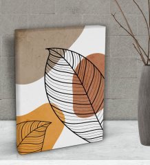 BK Gift Leafs Tasarımlı Dekoratif Mini Kanvas Tablo 15x20cm-3