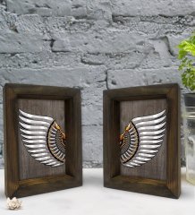 Bk Gift Dekoratif 2'li Doğal Masif Ahşap Çerçeve 15x20cm-68