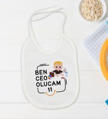 BK Kids Ceo Olucam Tasarımlı Beyaz Bebek Body Zıbın ve Mama Önlüğü Hediye Seti-1