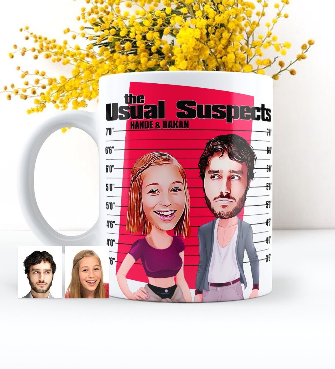 Kişiye Özel Olağan Şüpheliler Karikatürlü Beyaz Kupa Bardak - 1