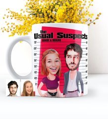 Kişiye Özel Olağan Şüpheliler Karikatürlü Beyaz Kupa Bardak - 1