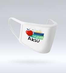 Çocuklara Özel İsimli 10 Adet Yıkanabilir Beyaz Okul Maskesi-14