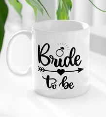 BK Gift Bride To Be Tasarımlı Beyaz Kupa Bardak-2