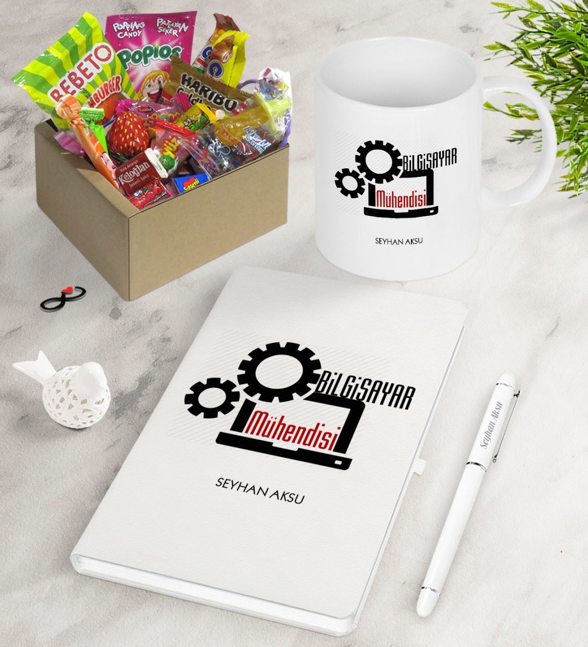 Kişiye Özel Bilgisayar Mühendisi Nostaljik Lezzetler Defter Kalem Kupa Hediye Seti