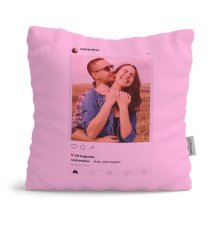 Kişiye Özel İnstagram Pembe Yastık