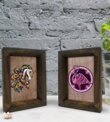 Bk Gift Dekoratif 2'li Doğal Masif Ahşap Çerçeve 15x20cm-67