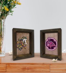 Bk Gift Dekoratif 2'li Doğal Masif Ahşap Çerçeve 15x20cm-67