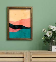 BK Gift Otel Odası Konseptli Doğal Masif Ahşap Çerçeveli Tablo 45x65cm-125
