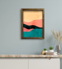 BK Gift Otel Odası Konseptli Doğal Masif Ahşap Çerçeveli Tablo 45x65cm-125