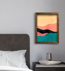 BK Gift Otel Odası Konseptli Doğal Masif Ahşap Çerçeveli Tablo 45x65cm-125