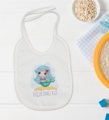 BK Kids Küçük Deniz Kızı Tasarımlı Bebek Mama Önlüğü - Model 1