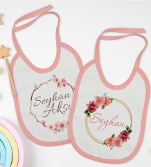 BK Kids Kişiye Özel Çiçek Tasarımlı 2’li Pembe Mama Önlüğü-8