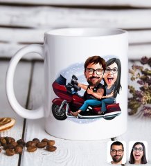 Kişiye Özel Sevgililer Karikatürlü Beyaz Kupa Bardak-103