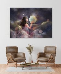 BK Home Küçük Kızın Dünyası Tasarımlı Kanvas Tablo 70x100cm